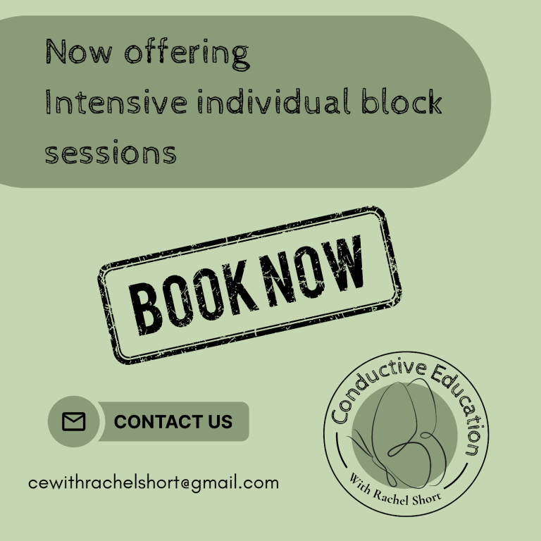 Promotional poster for intensive individual block sessions, with "Book Now" and contact details.