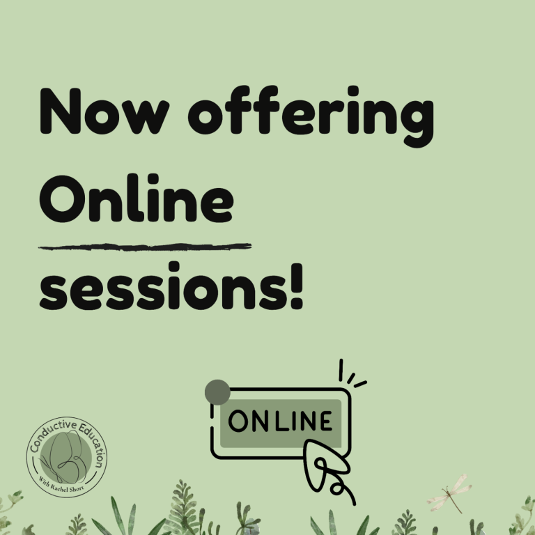 Text promoting online sessions with a graphic featuring a computer mouse and "ONLINE" label.